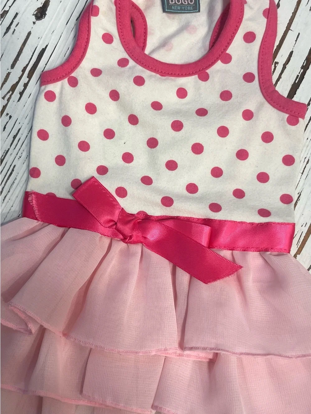 Pink Polka Dot Ruffle Pet Dress Small
